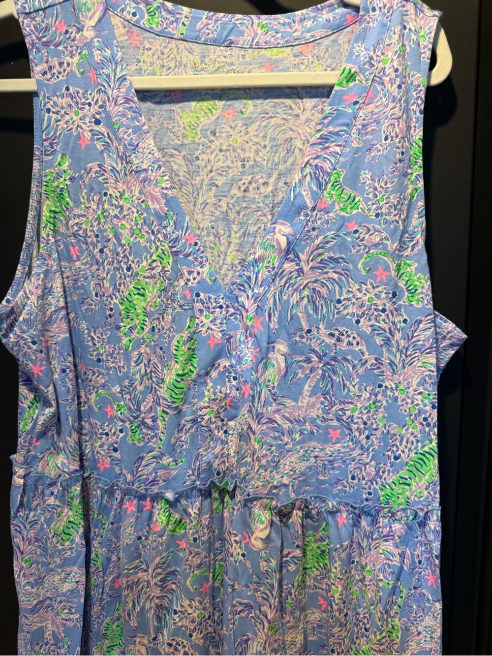 Lilly Pulitzer Blue Floral Sleeveless Summer Dress - Picture 4 of 5